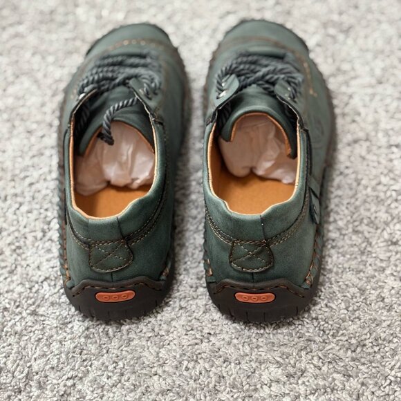 Men's NWT Green & Brown Piping Fashion Sneakers Size 11 - Picture 4 of 4